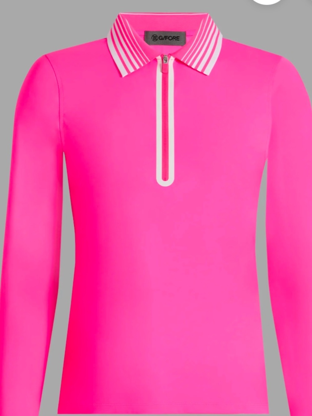 G/FORE SILKY TECH NYLON LONG SLEEVE ZIP POLO